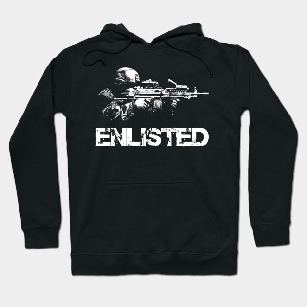 Enlisted Funny Military Machine Gunner Hoodie by Getmilitaryphotos